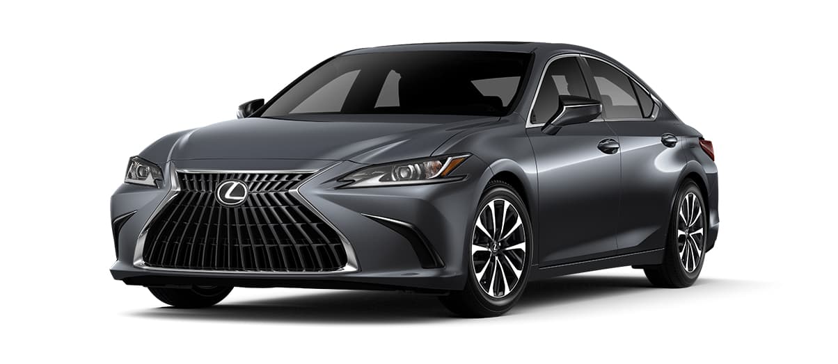 Lexus ES in Cloudburst Gray with 17-inch twin-V-spoke alloy wheels with Dark Metallic and machined finish wheels angle 1