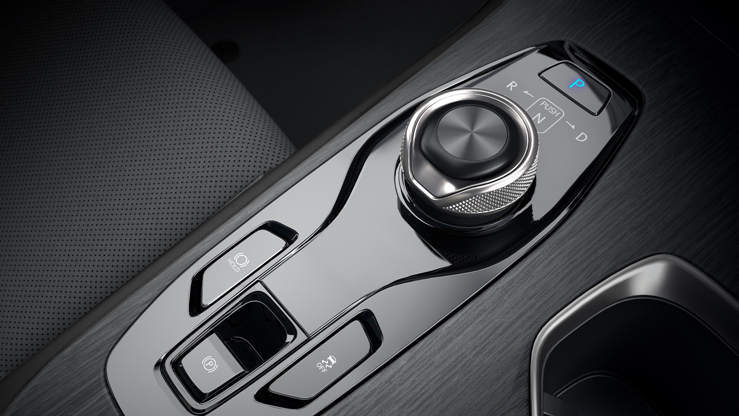 Detail of gearshift selector.