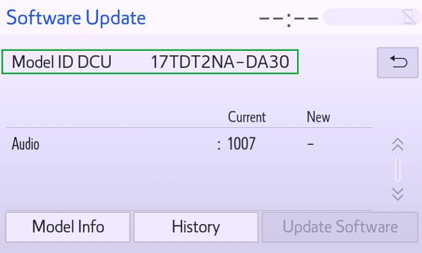 Software Update screen